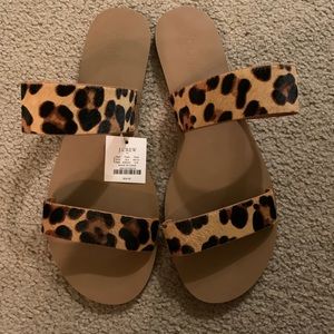 j crew leopard sandals